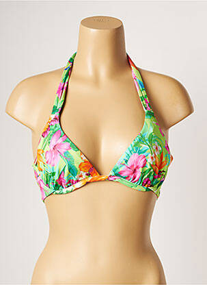Haut de maillot de bain fermeture liens à nouer haut soutien-gorge emboitant vert BANANA MOON femme