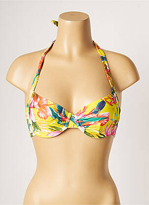 Haut de maillot de bain stretch haut soutien-gorge emboitant jaune BANANA MOON femme