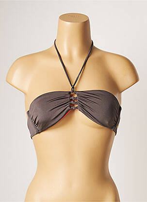 Haut de maillot de bain stretch haut bandeau marron BANANA MOON femme