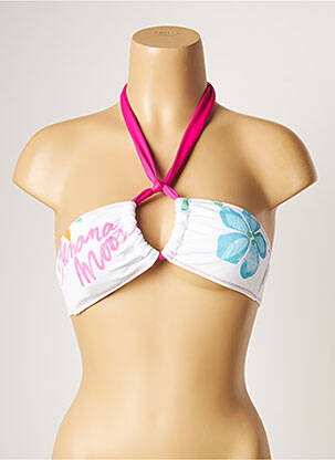 Haut de maillot de bain fermeture liens à nouer haut bandeau rose BANANA MOON femme