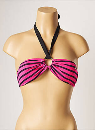 Haut de maillot de bain fermeture liens à nouer haut bandeau rose BANANA MOON femme