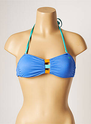 Haut de maillot de bain fermeture liens à nouer haut soutien-gorge avec mousse de rembourrage amovible bleu BANANA MOON femme