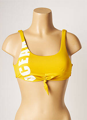 Haut de maillot de bain fermeture liens à nouer brassieres jaune BANANA MOON femme