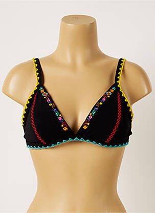 Haut de maillot de bain fermeture liens à nouer haut soutien-gorge moulé noir BANANA MOON femme