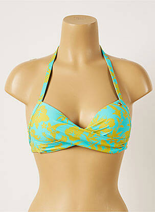 Haut de maillot de bain fermeture liens à nouer haut soutien-gorge moulé bleu BANANA MOON femme