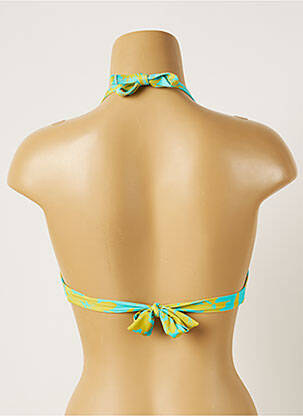 Haut de maillot de bain fermeture liens à nouer haut soutien-gorge moulé bleu BANANA MOON femme