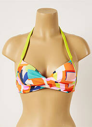 Haut de maillot de bain fermeture liens à nouer haut soutien-gorge moulé orange BANANA MOON femme