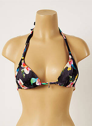 Haut de maillot de bain fermeture liens à nouer haut soutien-gorge push-up noir BANANA MOON femme