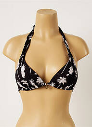 Haut de maillot de bain fermeture liens à nouer haut soutien-gorge push-up noir BANANA MOON femme