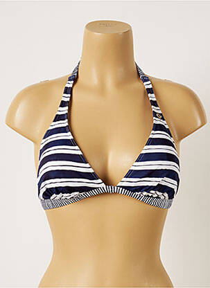 Haut de maillot de bain fermeture liens à nouer haut soutien-gorge moulé bleu BANANA MOON femme