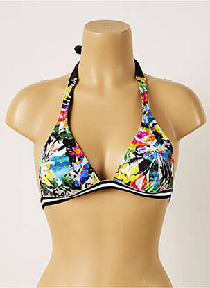 Haut de maillot de bain fermeture liens à nouer haut soutien-gorge moulé bleu BANANA MOON femme