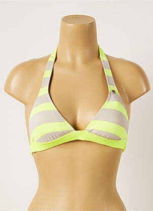 Haut de maillot de bain fermeture liens à nouer haut soutien-gorge moulé jaune BANANA MOON femme