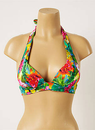 Haut de maillot de bain fermeture liens à nouer haut soutien-gorge push-up vert BANANA MOON femme