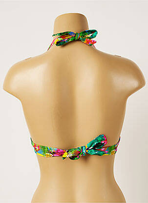 Haut de maillot de bain fermeture liens à nouer haut soutien-gorge push-up vert BANANA MOON femme