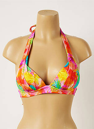 Haut de maillot de bain fermeture liens à nouer haut soutien-gorge push-up orange BANANA MOON femme