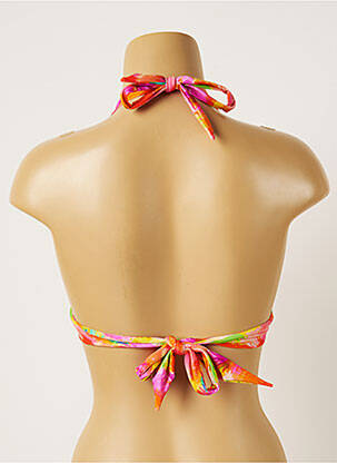 Haut de maillot de bain fermeture liens à nouer haut soutien-gorge push-up orange BANANA MOON femme