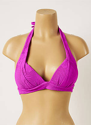 Haut de maillot de bain fermeture liens à nouer haut soutien-gorge push-up violet BANANA MOON femme