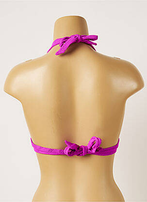 Haut de maillot de bain fermeture liens à nouer haut soutien-gorge push-up violet BANANA MOON femme