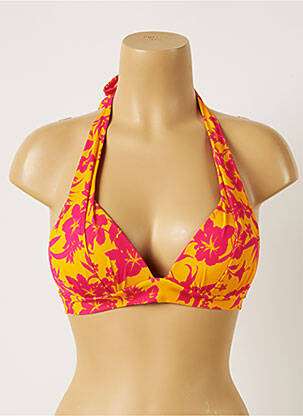 Haut de maillot de bain fermeture liens à nouer haut soutien-gorge push-up orange BANANA MOON femme