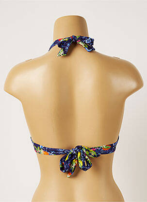 Haut de maillot de bain fermeture liens à nouer haut soutien-gorge push-up bleu BANANA MOON femme