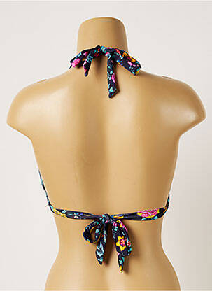 Haut de maillot de bain fermeture liens à nouer haut soutien-gorge push-up bleu BANANA MOON femme