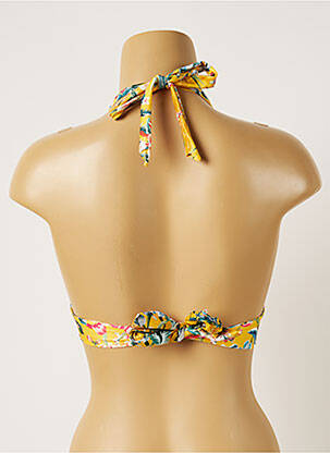 Haut de maillot de bain fermeture liens à nouer haut soutien-gorge push-up jaune BANANA MOON femme