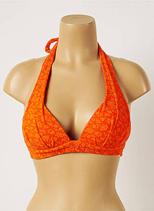 Haut de maillot de bain fermeture liens à nouer haut soutien-gorge push-up orange BANANA MOON femme