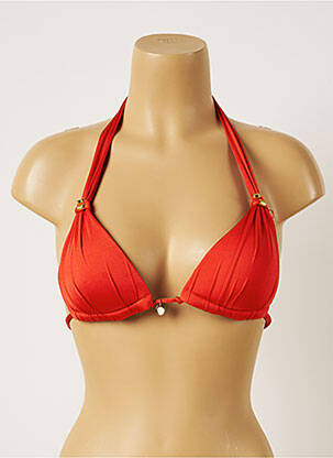 Haut de maillot de bain fermeture liens à nouer haut soutien-gorge push-up orange BANANA MOON femme