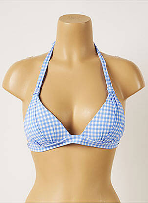 Haut de maillot de bain fermeture liens à nouer haut soutien-gorge push-up bleu BANANA MOON femme