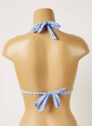 Haut de maillot de bain fermeture liens à nouer haut soutien-gorge push-up bleu BANANA MOON femme