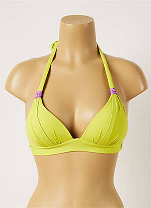 Haut de maillot de bain fermeture liens à nouer haut soutien-gorge push-up vert BANANA MOON femme