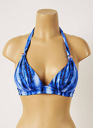 Haut de maillot de bain fermeture liens à nouer haut soutien-gorge push-up bleu BANANA MOON femme