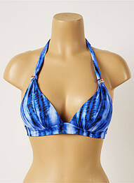 Haut de maillot de bain fermeture liens à nouer haut soutien-gorge push-up bleu BANANA MOON femme