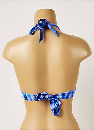 Haut de maillot de bain fermeture liens à nouer haut soutien-gorge push-up bleu BANANA MOON femme