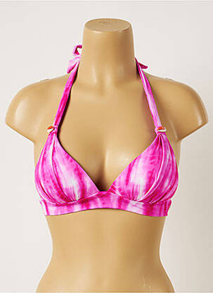 Haut de maillot de bain fermeture liens à nouer haut soutien-gorge push-up rose BANANA MOON femme