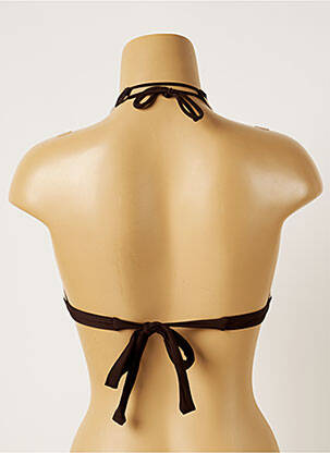 Haut de maillot de bain fermeture liens à nouer haut soutien-gorge moulé marron BANANA MOON femme