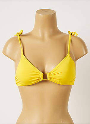 Haut de maillot de bain fermeture liens à nouer haut soutien-gorge moulé jaune BANANA MOON femme