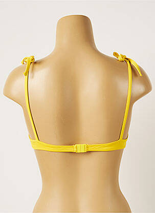 Haut de maillot de bain fermeture liens à nouer haut soutien-gorge moulé jaune BANANA MOON femme