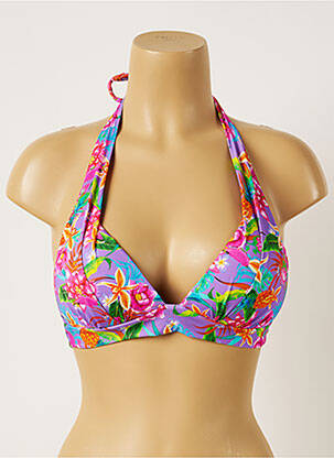 Haut de maillot de bain fermeture liens à nouer haut soutien-gorge push-up violet BANANA MOON femme
