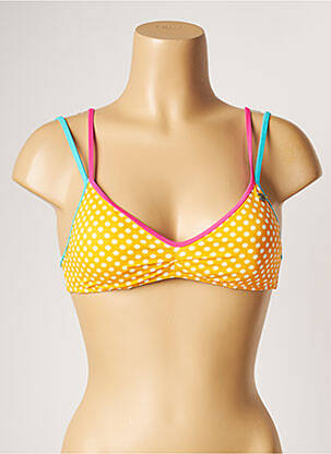Haut de maillot de bain stretch haut soutien-gorge avec mousse de rembourrage amovible jaune BANAN M femme