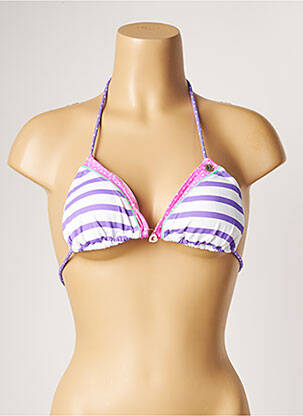 Haut de maillot de bain fermeture liens à nouer haut soutien-gorge avec mousse de rembourrage amovible violet BANANA MOON femme