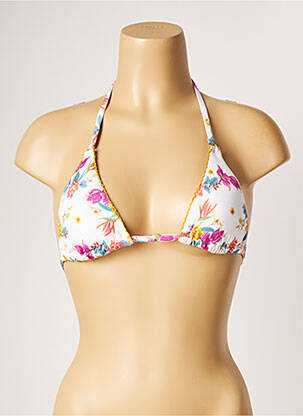 Haut de maillot de bain stretch haut soutien-gorge avec mousse de rembourrage amovible blanc BANANA MOON femme