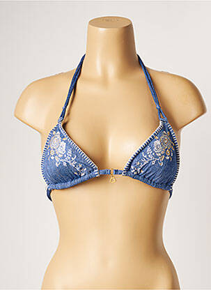 Haut de maillot de bain stretch haut soutien-gorge avec mousse de rembourrage amovible bleu BANANA MOON femme