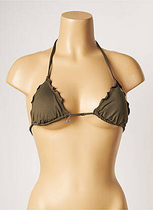 Haut de maillot de bain stretch haut soutien-gorge avec mousse de rembourrage amovible vert BANANA MOON femme