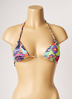 Haut de maillot de bain stretch haut soutien-gorge avec mousse de rembourrage amovible bleu BANANA MOON femme