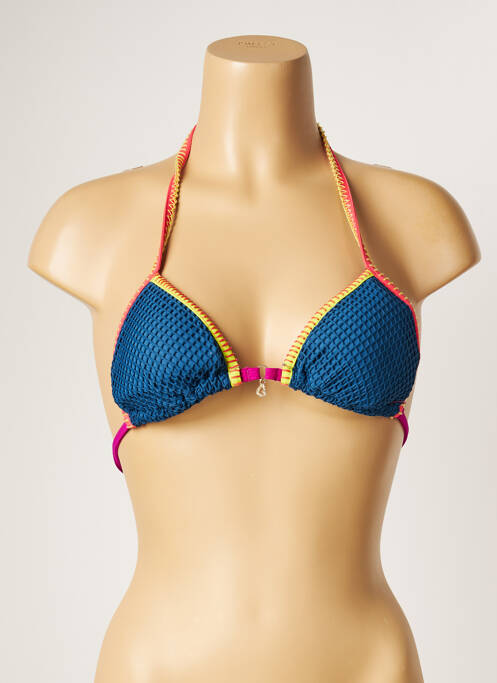 Haut de maillot de bain stretch haut soutien-gorge avec mousse de rembourrage amovible bleu BANANA MOON femme