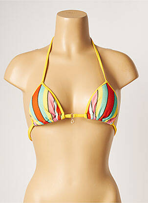 Haut de maillot de bain stretch haut soutien-gorge avec mousse de rembourrage amovible jaune BANANA MOON femme
