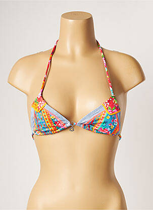 Haut de maillot de bain fermeture liens à nouer haut triangles bleu BANANA MOON femme