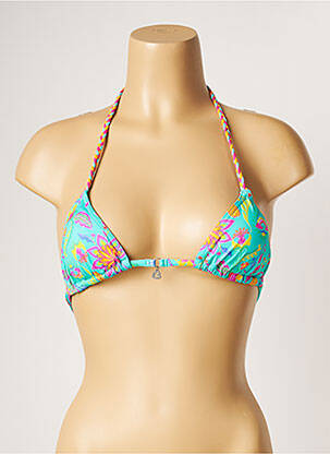 Haut de maillot de bain fermeture liens à nouer haut soutien-gorge avec mousse de rembourrage amovible bleu BANANA MOON femme