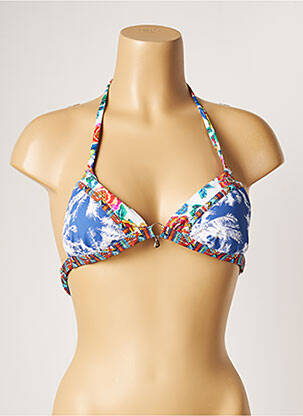 Haut de maillot de bain stretch haut soutien-gorge avec mousse de rembourrage amovible bleu BANANA MOON femme
